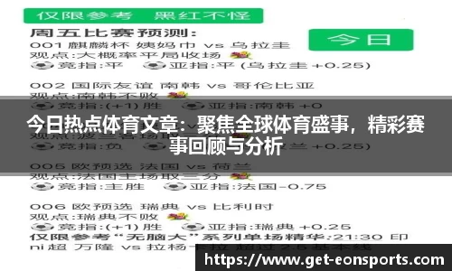 今日热点体育文章：聚焦全球体育盛事，精彩赛事回顾与分析